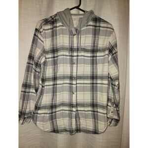 Altered State Plaid Button Up with Hood Women's Size Large